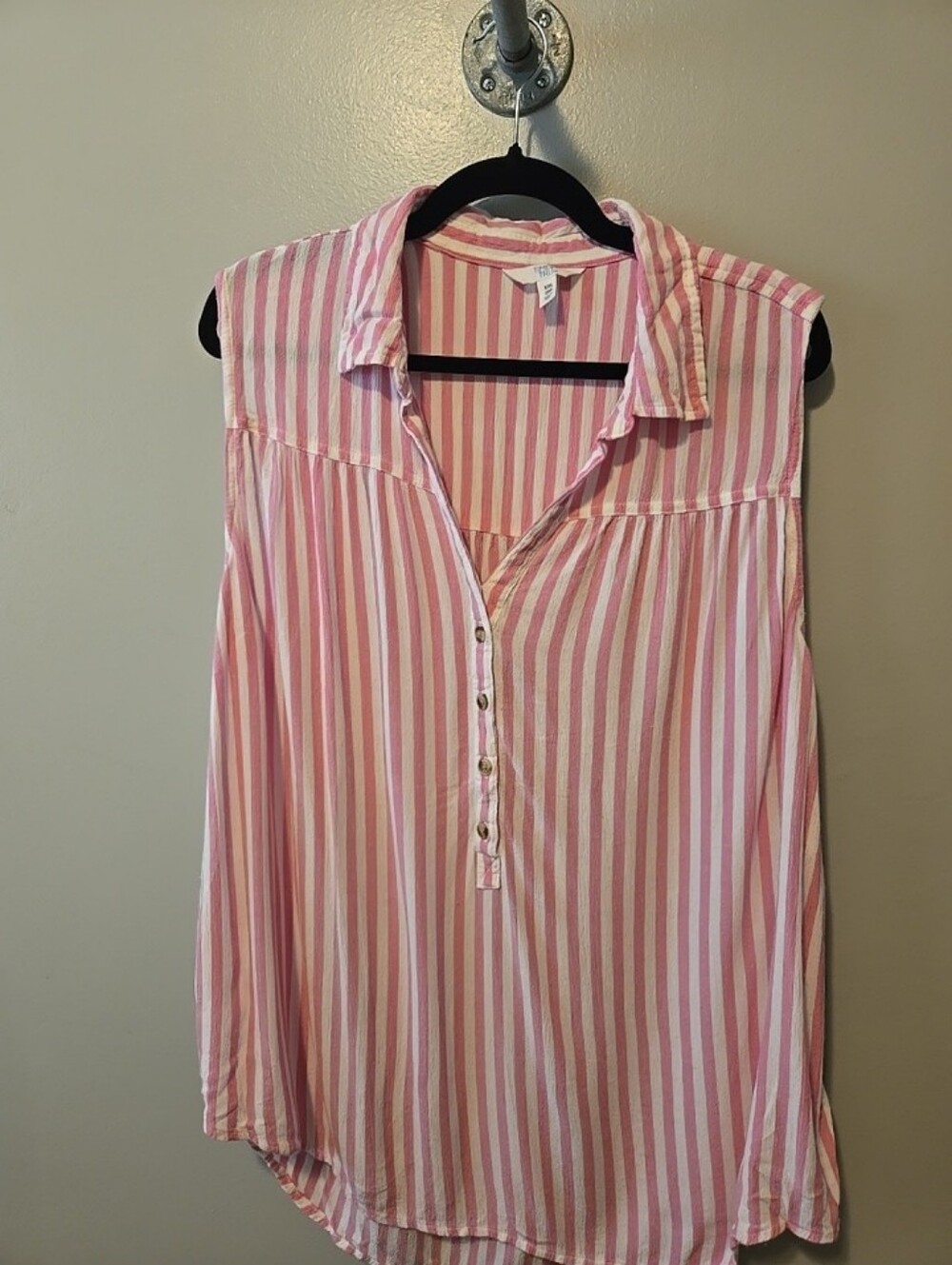 Time And Tru Womens Tank Top Pink White Striped. Size XXL (20)